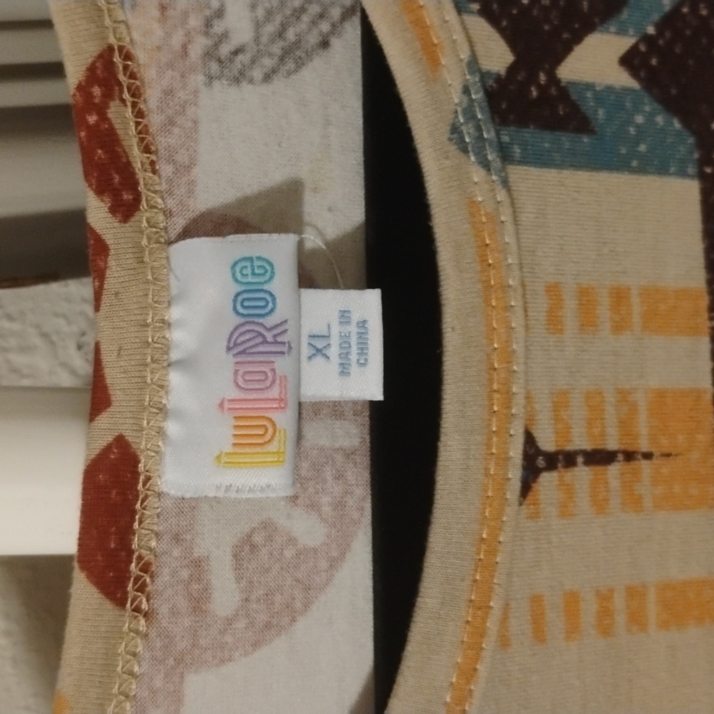 LuLaRoe Geometric Print Dress - Earthy Tones - Picture 3 of 6